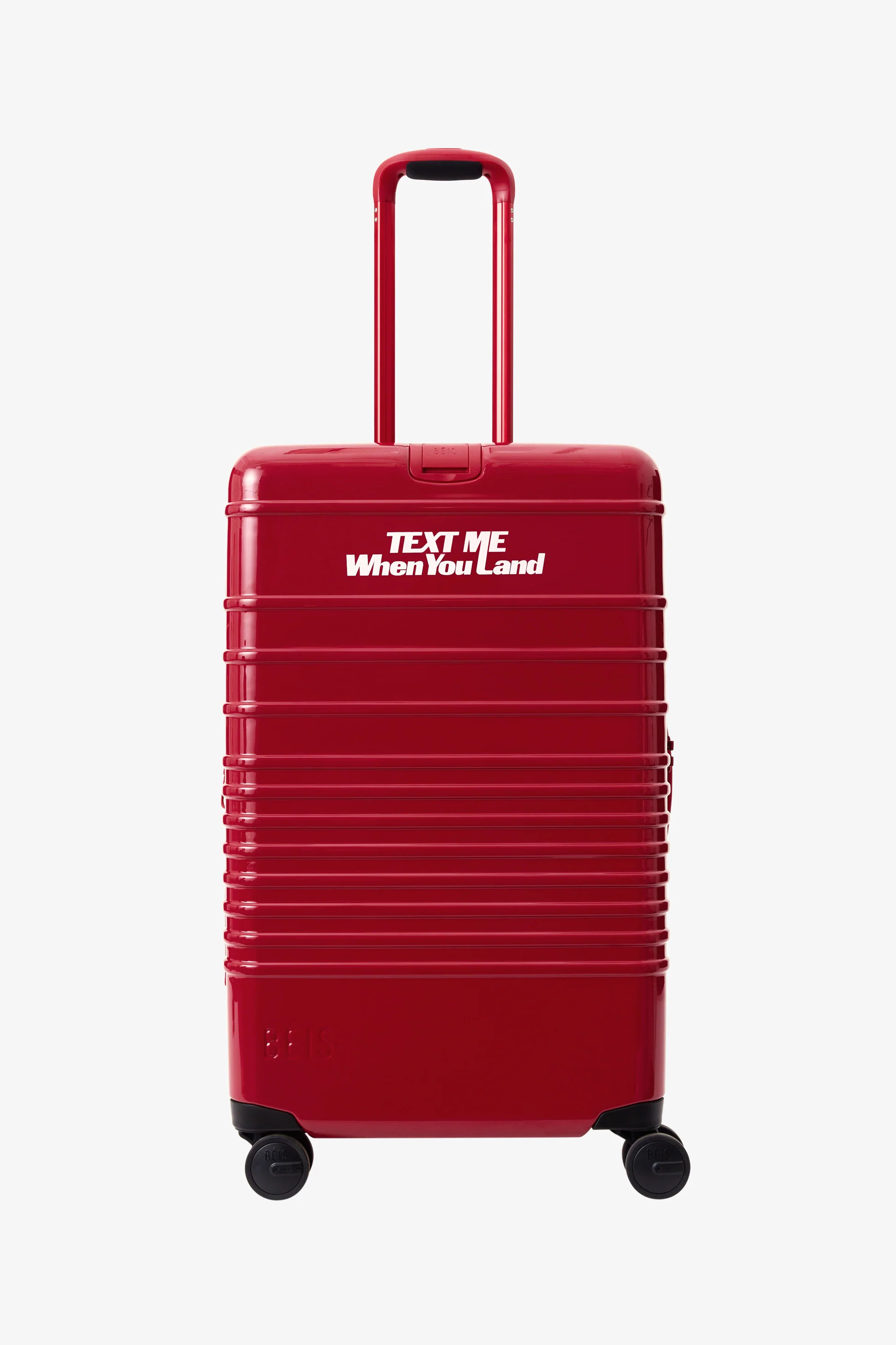 BÉIS x Lonely Ghost 'The Medium Check-In Roller' in Text Me Red - Red 26" Check' in Rolling Lugg... | BÉIS Travel