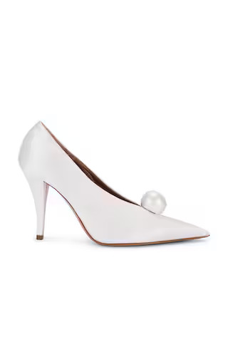 retrofete Corinna Satin Heel in Winter White & Pearl - White. Size 36.5 (also in 35, 36, 37, 37.5, 38, 38.5, 39). | FWRD 