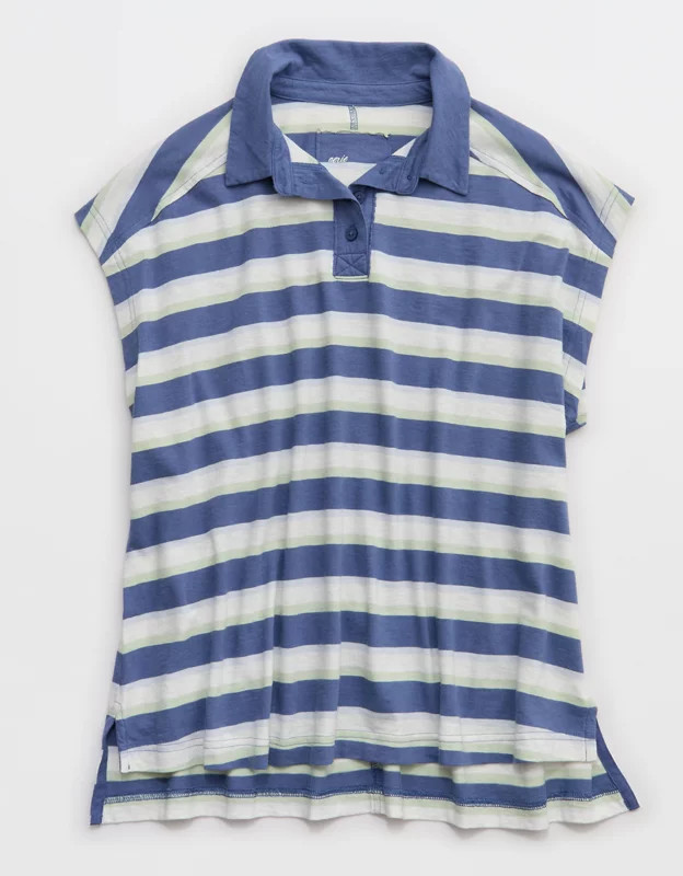 Aerie Happiest Oversized Polo T-Shirt | Aerie