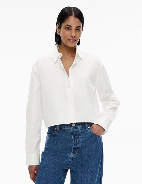 Cotton Cropped Shirt | David Jones (Australia & New Zealand)