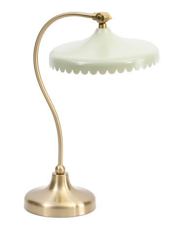 19in Metal Glass Scalloped Shade Table Lamp | TJ Maxx