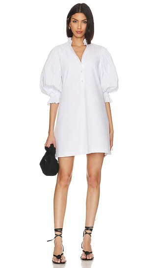 Focus Pleat Smock Mini Dress in White | Revolve Clothing (Global)