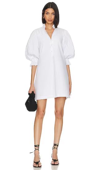 Focus Pleat Smock Mini Dress in White | Revolve Clothing (Global)