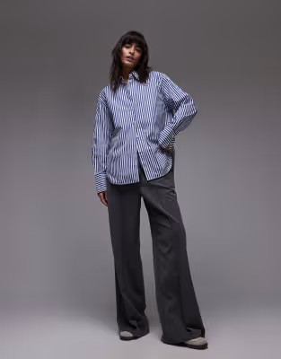 ARKET oversized tailored shirt in blue stripe | ASOS (Global)