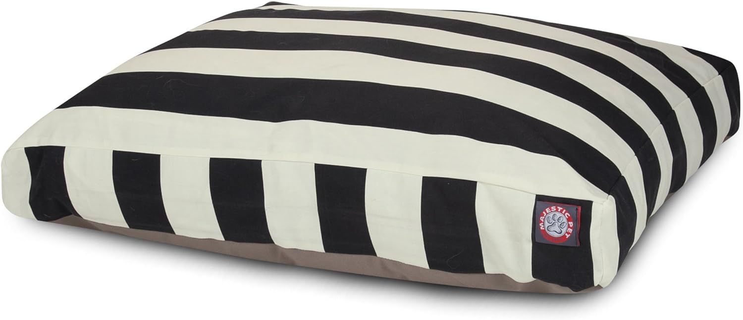 Black Vertical Stripe Medium Rectangle Indoor Outdoor Pet Dog Bed With Removable Washable Cover B... | Amazon (US)