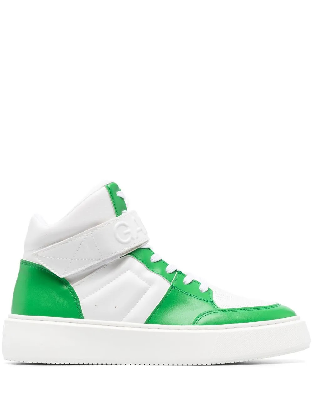 GANNI Sporty high-top Leather Sneakers - Farfetch | Farfetch Global