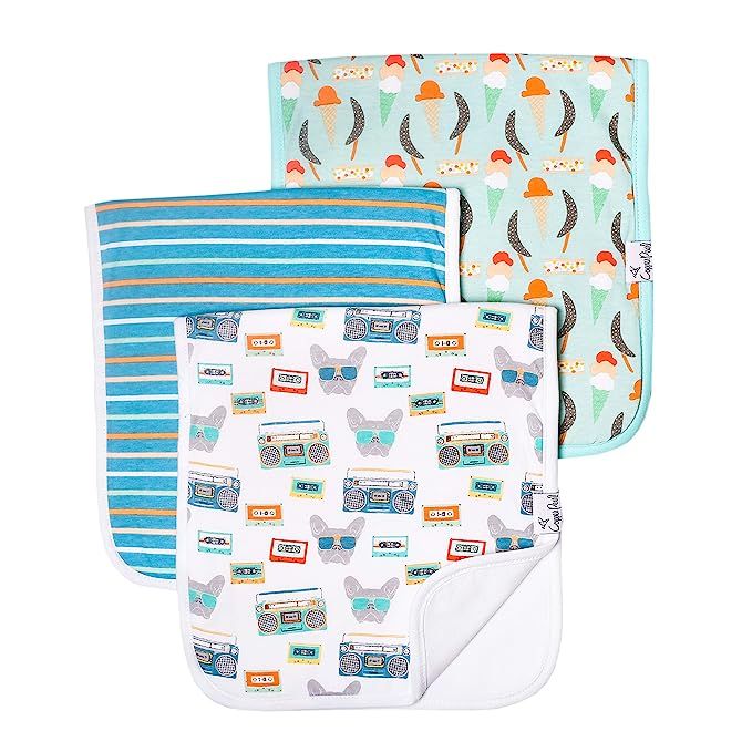 Baby Burp Cloth Large 21''x10'' Size Premium Absorbent Triple Layer 3-Pack Gift Set “Bruno” b... | Amazon (US)