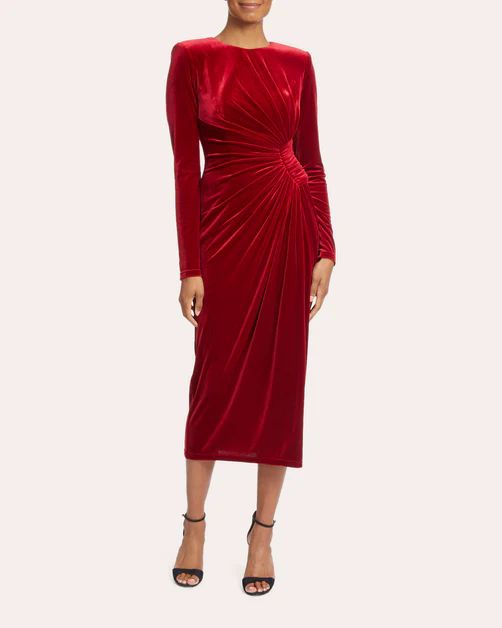 40s Pleated Velvet Dress | Olivela