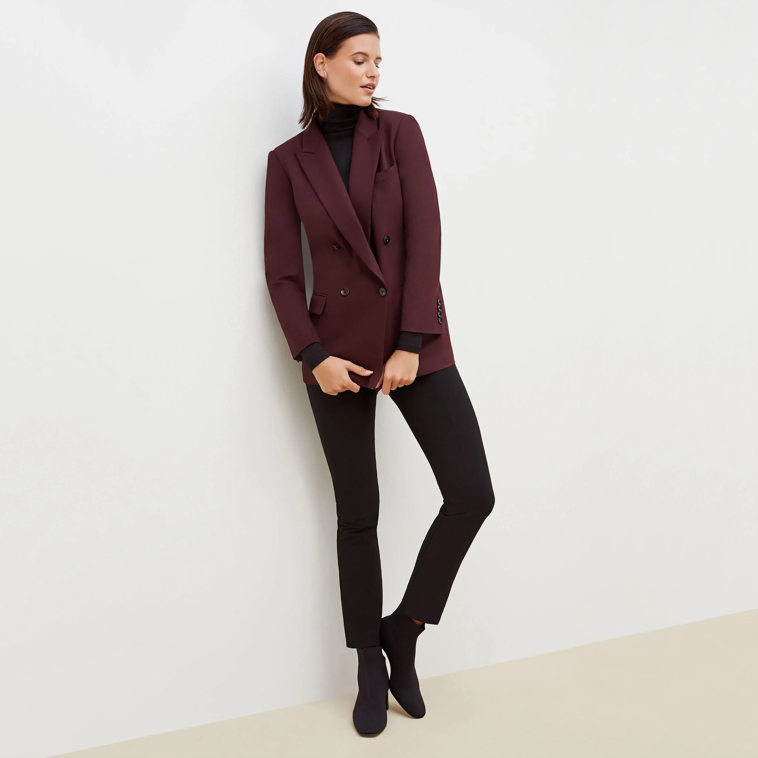 O'Hara Blazer - Sharkskin :: Garnet | MM LaFleur