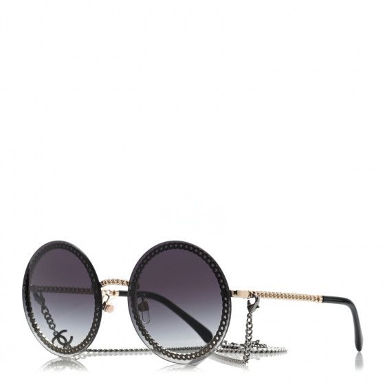 CHANEL

Round Chain Sunglasses 4245 Gold | Fashionphile