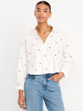 Cropped Button-Down Shirt | Old Navy (CA)