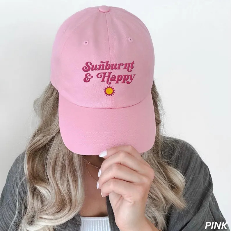 Retro Summer Hat, Beach Hat, Sunburnt & Happy Classic Dad Cap - Etsy | Etsy (US)