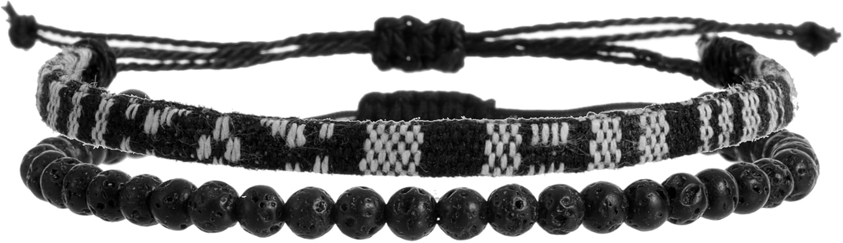LUBINGSHINE 2pcs Surfer Beach Bracelet, Weave Bracelets for Men Women, Handmade Boho Beaded Braid... | Amazon (US)