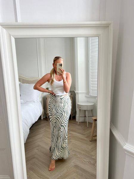Summer Outfit Inspiration, Holiday Outfit, Summer Style, White Tank Top, Printed Maxi Skirt #LTKSeasonal

#LTKstyletip #LTKeurope