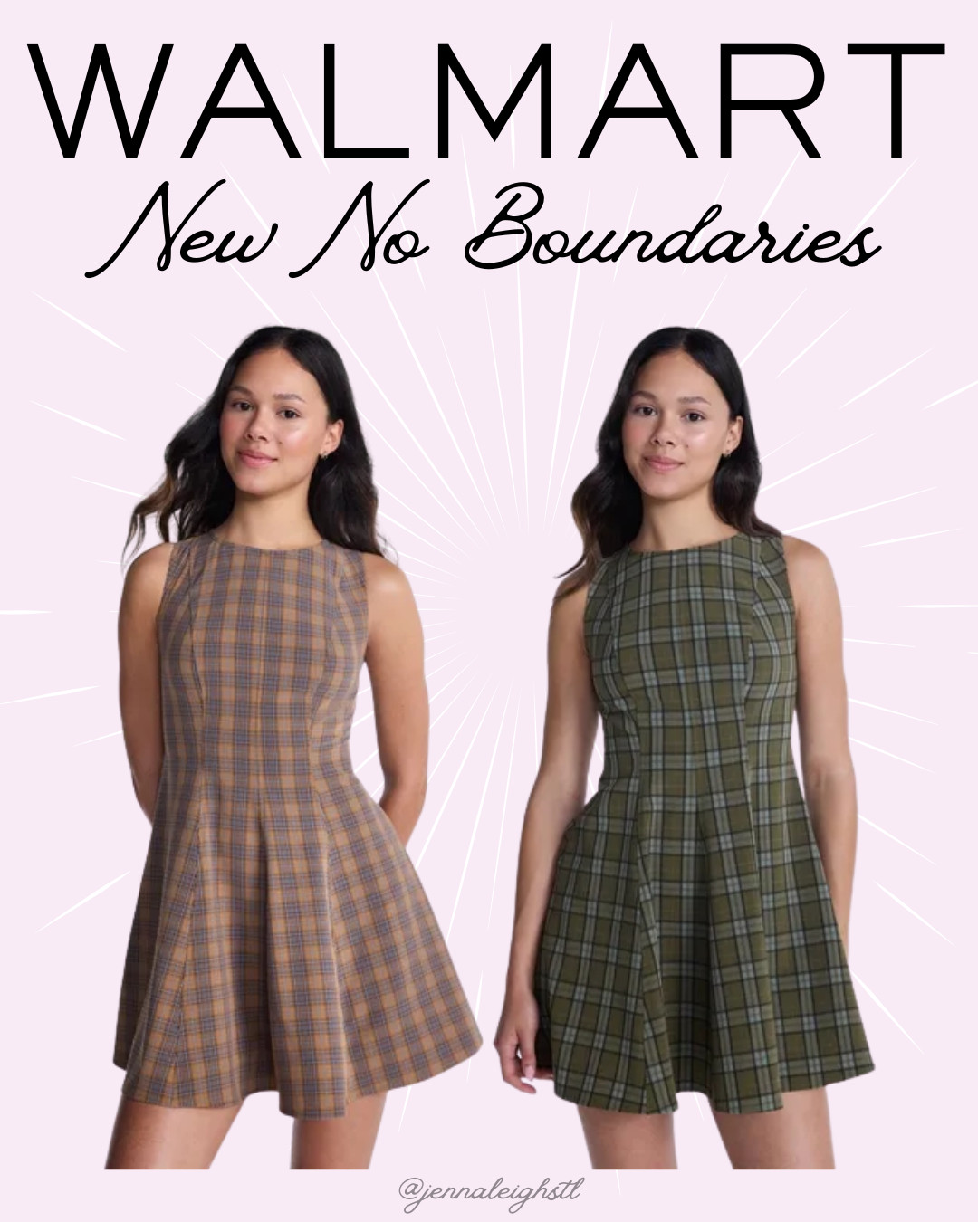 New at Walmart! This No Boundaries fit and flare plaid mini dress is such a cute early fall find. I am seeing plaid everywhere right now, and I am loving all the early fall pieces popping up. This one would be so cute with boots and a denim jacket when the weather cools down! 

 #LTKootd #LTKMidsize #LTKWorkwear