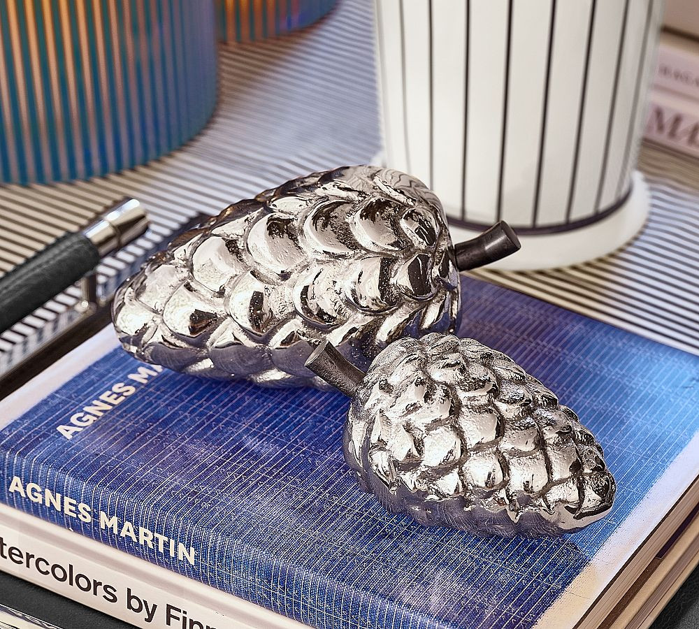 Brandon Maxwell Silver Pinyon Pinecone - Set of 2 | Pottery Barn (US)