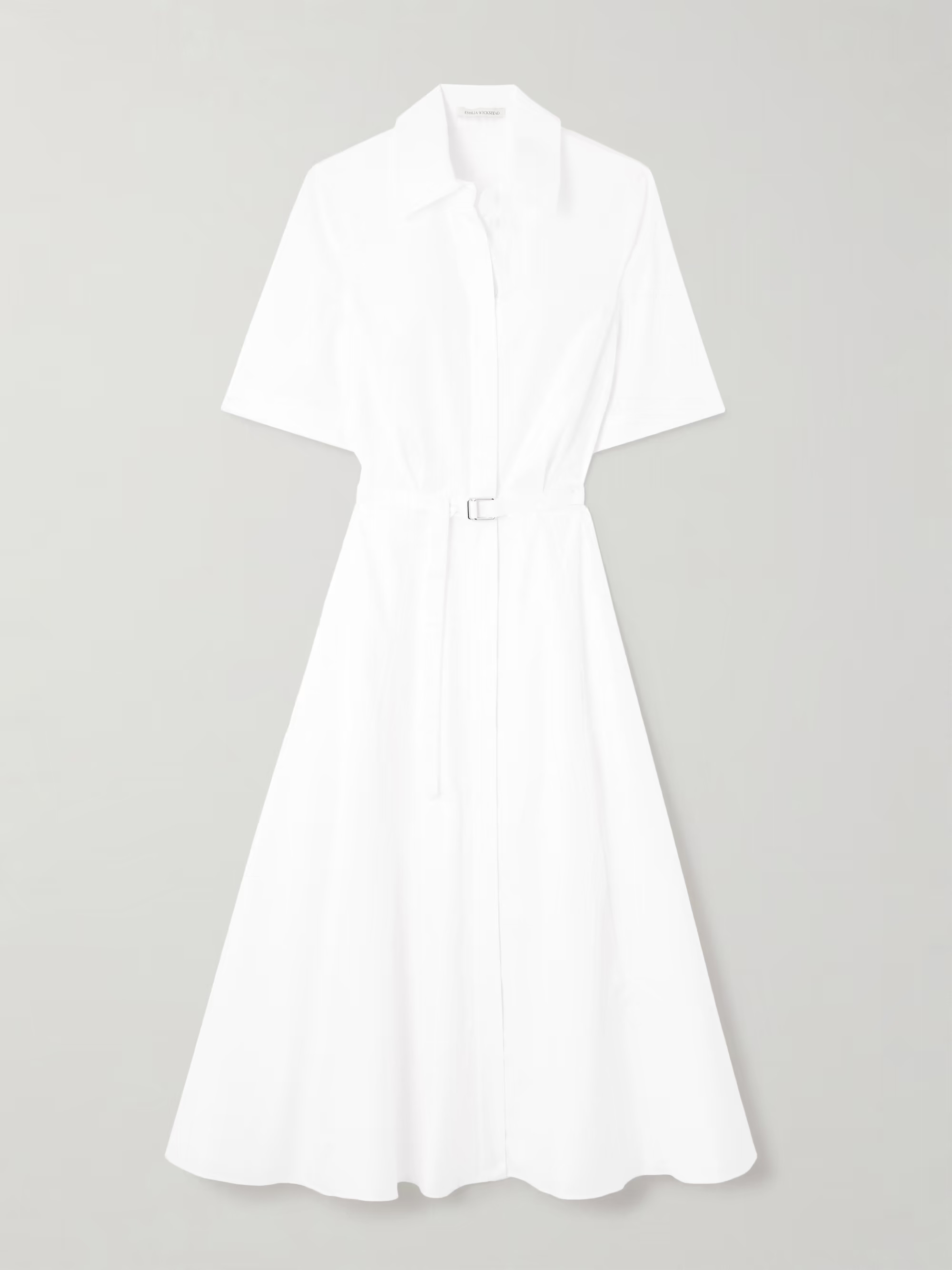Rubie belted pintucked cotton-poplin midi shirt dress | NET-A-PORTER (US)