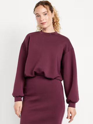 Bounce Fleece Bubble-Hem Sweatshirt | Old Navy (US)