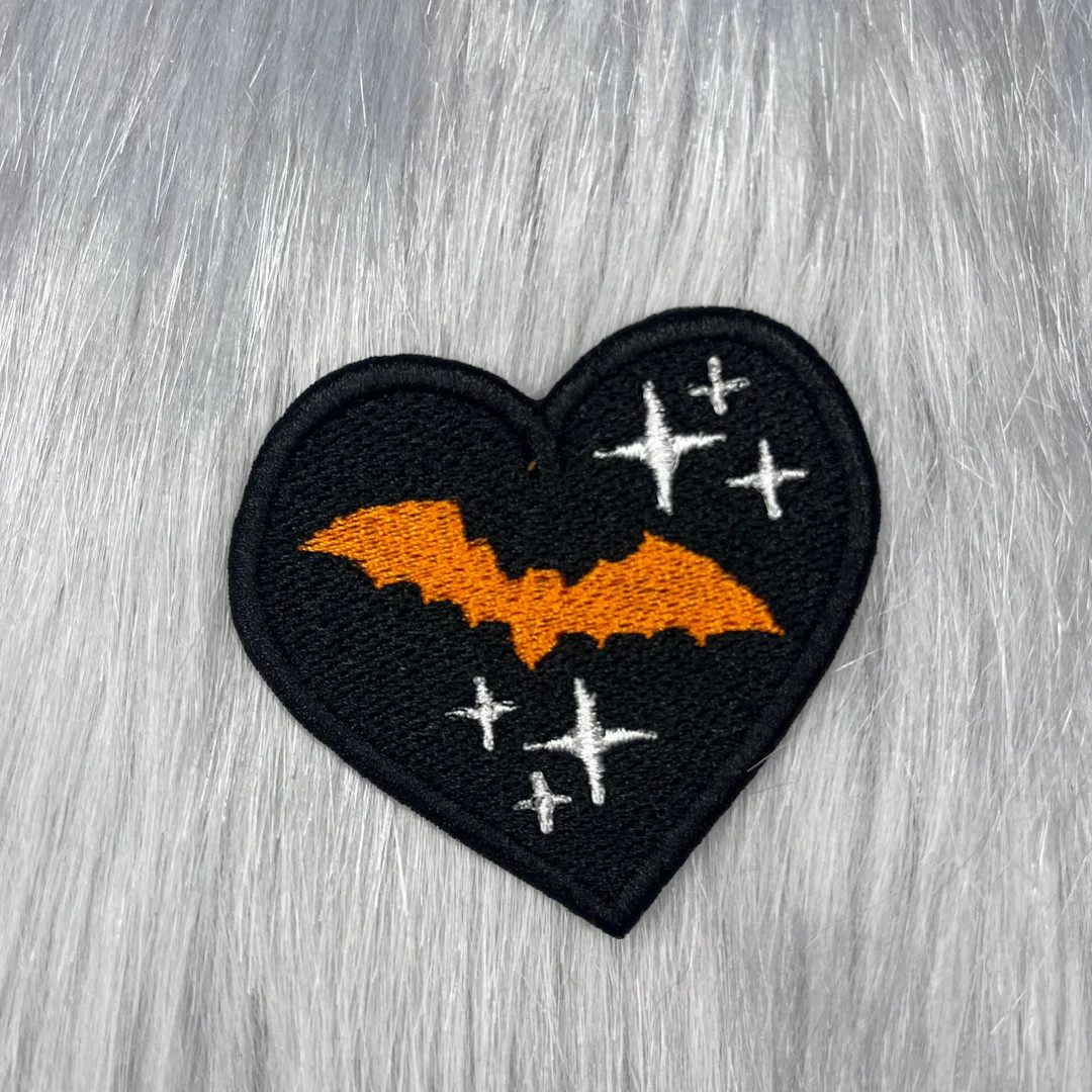 Bat Heart Patch Spooky Patch, Halloween Patch, Orange Patch, Sparkle Anime, Gothic Patch, Emo Pat... | Etsy (US)