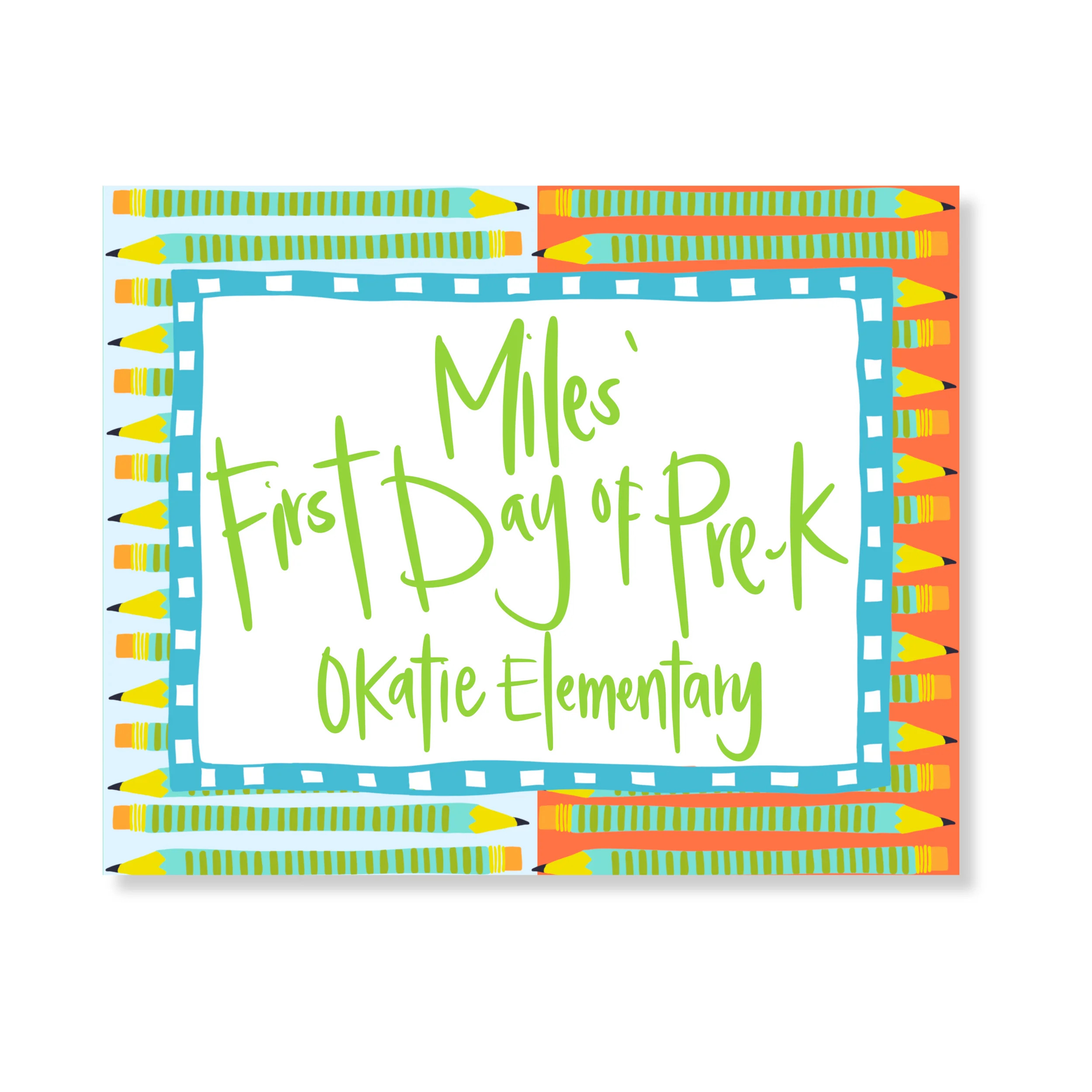 Proper Pencils Back To School Sign in Blue Bird | Fete Papier