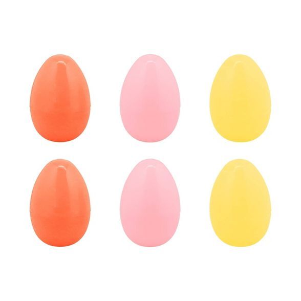 6ct Easter Plastic Eggs Soft Coral Pink Yellow - Spritz™ | Target