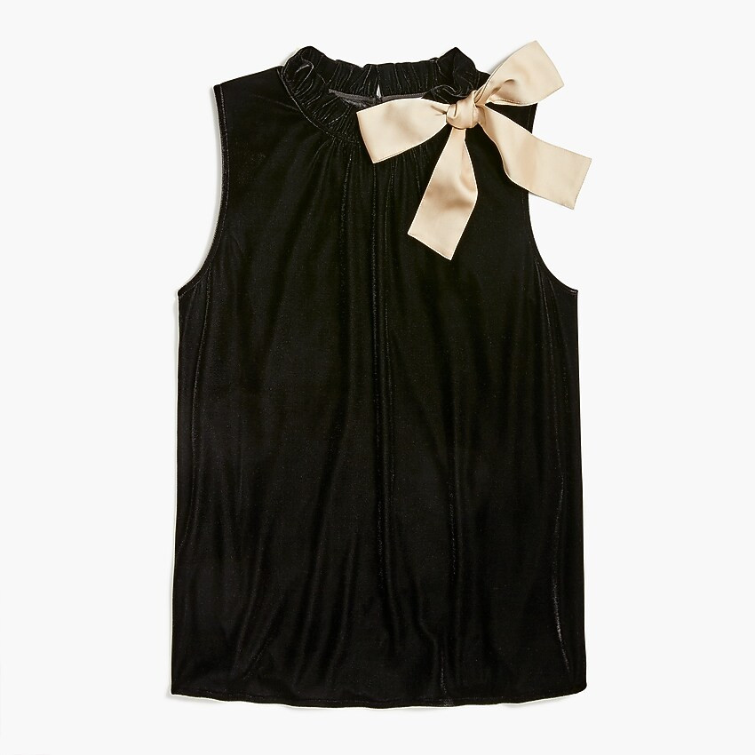 Velvet bow-neck ruffle top | J.Crew Factory