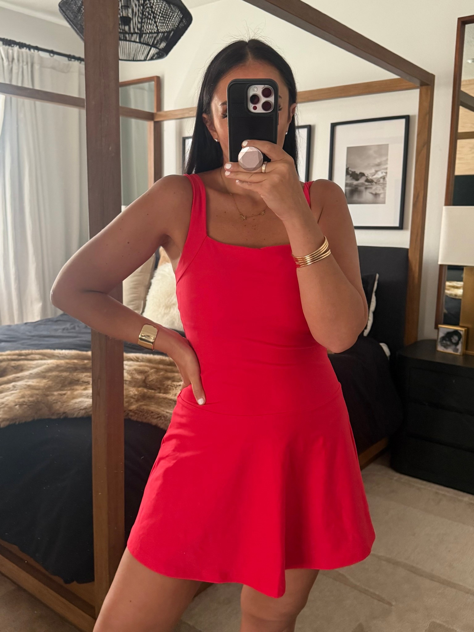 YPB sculptLUX Drop-Waist Mini Dress wearing size medium. 