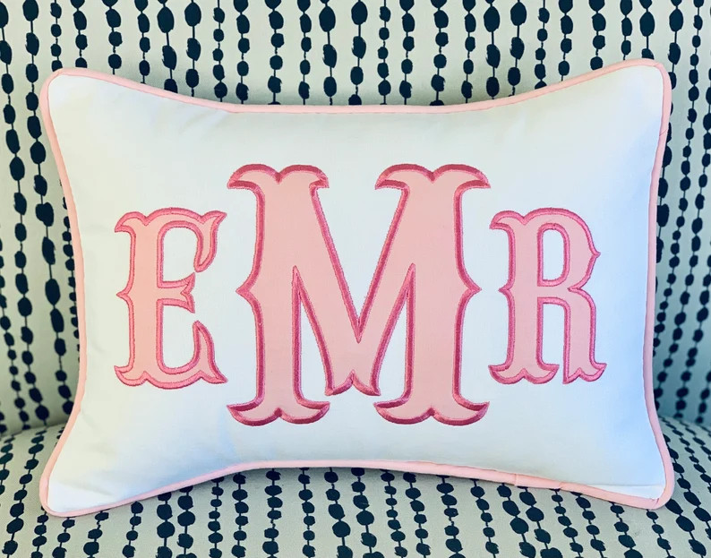Personalized Applique Monogram or Name Pillow 12x16 12x18 | Etsy | Etsy (US)