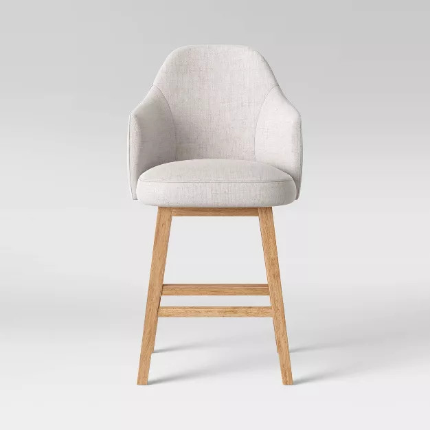 Kinston Swivel Curved Back Upholstered Counter Height Barstool - Threshold™ | Target