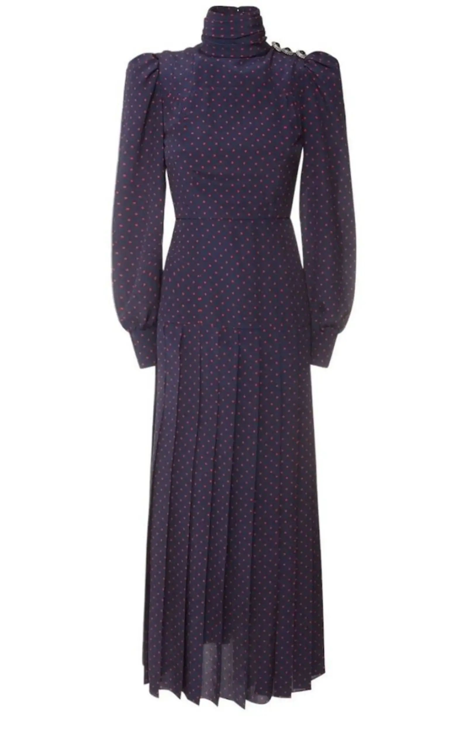 Alessandra Rich Long-Sleeve Highneck Polka-Dot Dress | Grailed | Grailed