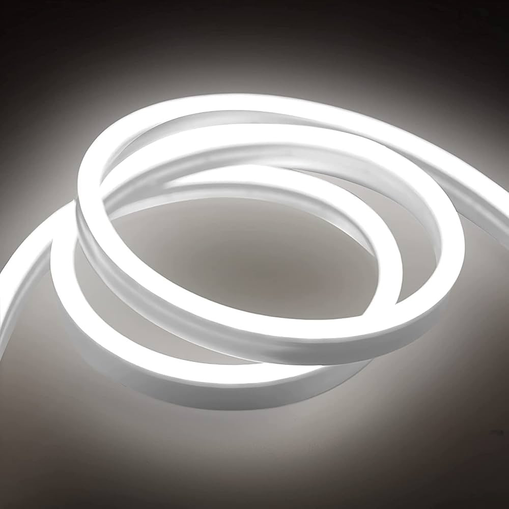 GUPUP Neon Light Strip ,16.4ft White Neon Lights,24V,600 LEDs,Flexible,Waterproof,Silicone LED Ro... | Amazon (US)