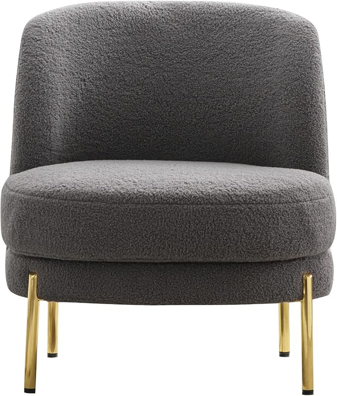 DSHADE Modern Accent Chair Boucle Upholstered Accent Chairs Armless Chair with Gold Metal Legs Co... | Amazon (US)