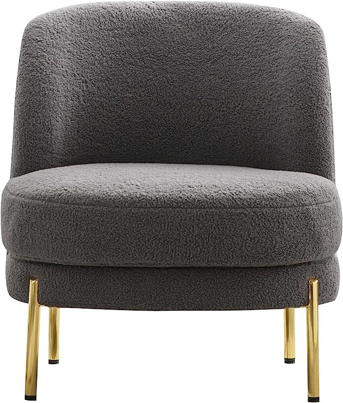 DSHADE Modern Accent Chair Boucle Upholstered Accent Chairs Armless Chair with Gold Metal Legs Co... | Amazon (US)