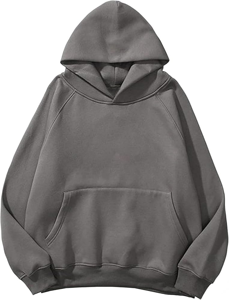 Sudadera con capucha unisex básica suelta de manga larga con bolsillo y hombros caídos | Amazon (US)