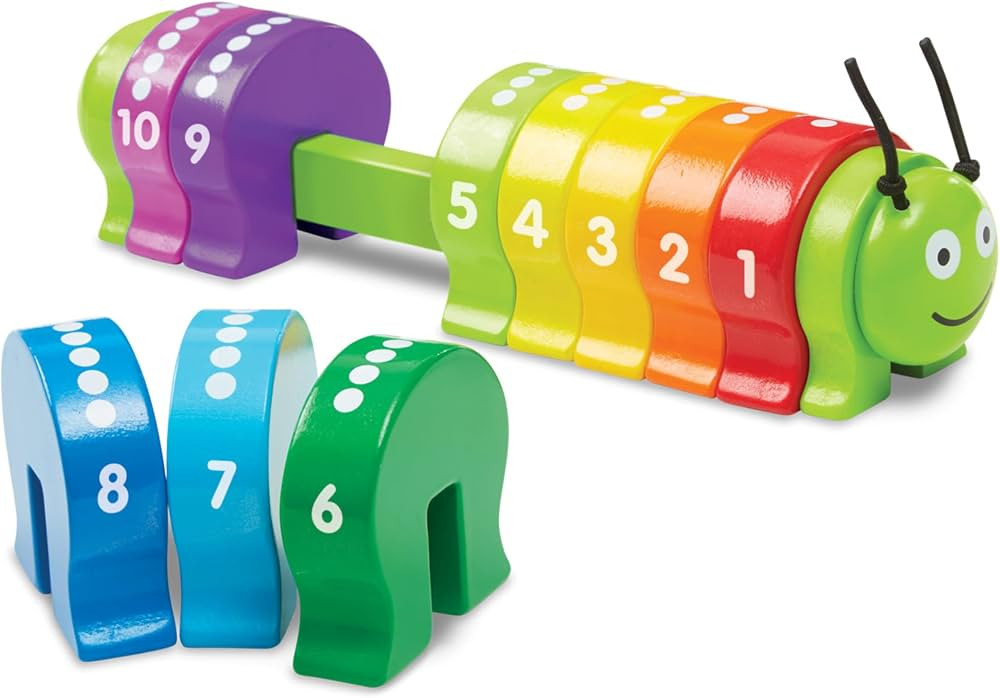 Melissa & Doug Counting Caterpillar - Classic Wooden Toy With 10 Colorful Numbered Segments | Amazon (US)