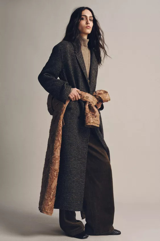 ZW COLLECTION CHECK COAT | Zara UK