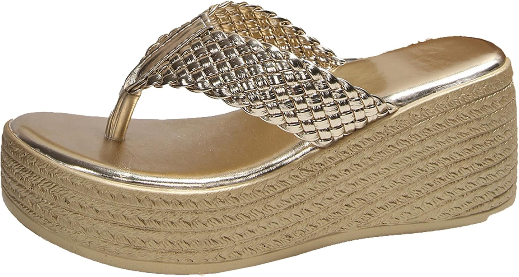 Pocadri Womens Flip Flops Wedge Sandals Fashion Comfort Platform Walking Shoes Orthopedic Slip On... | Amazon (US)