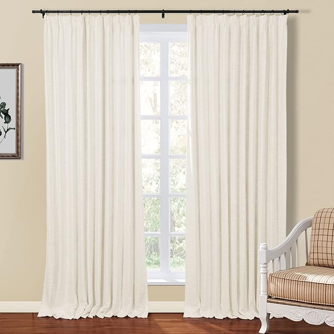 TWOPAGES Ivory Pinch Pleat Curtain for Living Room 84 Inch Length, Double Layer Room Darkening Li... | Amazon (US)