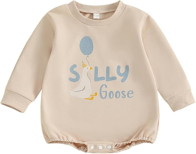 Baby Boy Birthday Outfit Short Sleeve Bubble Romper Silly Goose Shirt Bodysuit Cute Summer Farm C... | Amazon (US)