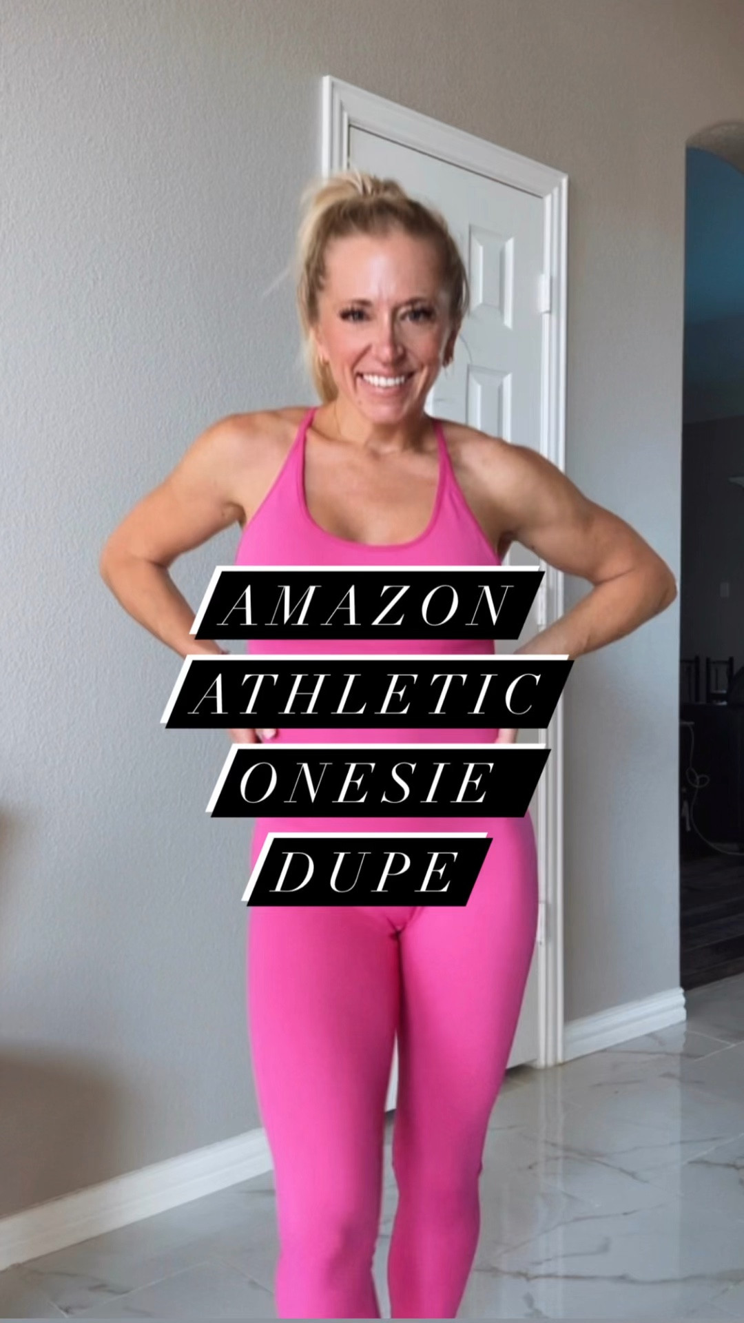 Amazon athletic workout fitness onsie dupe! Great alternative to pricier brands like bombshell. 
Less than $30 and comes in multiple colors. Can wear for workout, casual every day wear, or a travel day! 
Would not recommend for high impact workouts if you are larger chested or need more support. But very comfy and form fitting. 

#LTKfindsunder50 #LTKVideo #LTKfitness