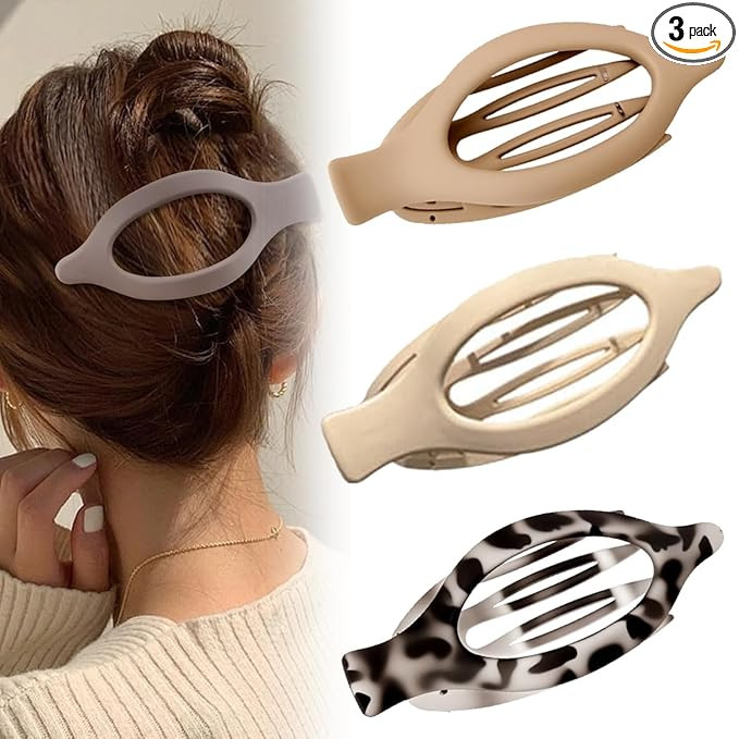 Flat Hair Clips for Women, Flat Claw Clips & Duckbill Hair Clips for Thick or Thin Hair, No-Slip ... | Amazon (US)