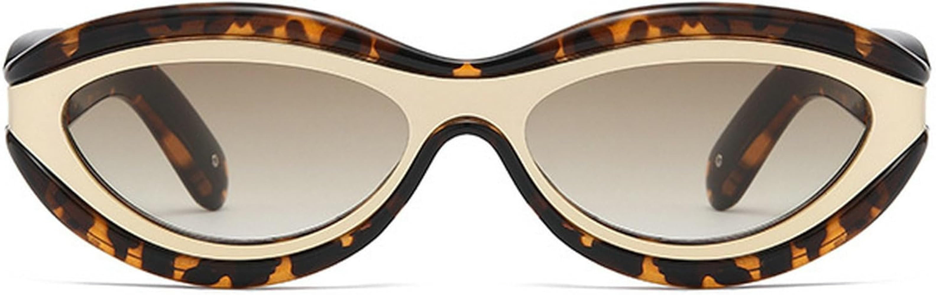 willochra Cat Eye Sunglasses for Women Cute Oval Thick Frame Y2k Accessories Sun Glasses Chic Ret... | Amazon (US)