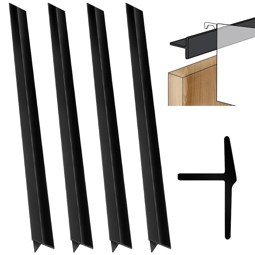Tenare 4 Pieces 15.75 Inch PVC Drawer Hanging File Rails with Screws and Adhesive Tape Black File... | Amazon (US)