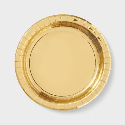 20ct 8.5" Disposable Metallic Plates Gold - Spritz™ | Target
