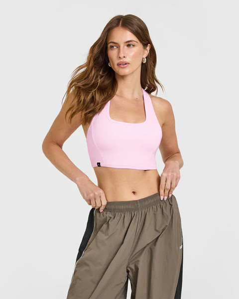 Mellow™ Rib Square Neck Bra 
 Chalk Pink | Oner Active (UK / US)