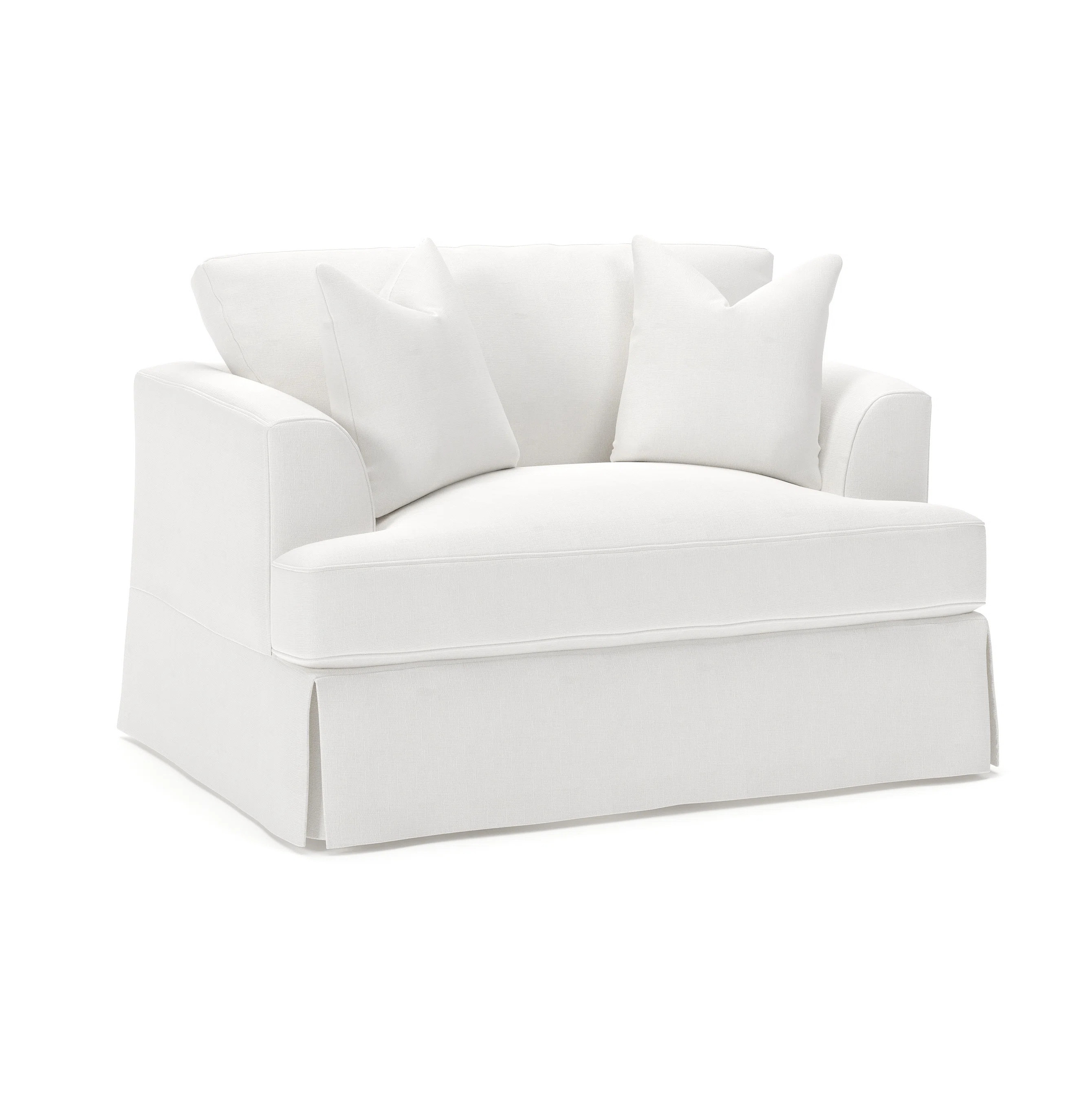 Lucia Slipcovered Chair and a Half | Birch Lane