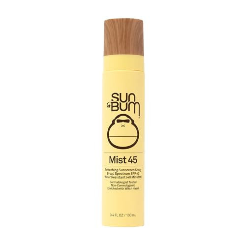Sun Bum Original SPF 45 Sunscreen Mist - Broad Spectrum Moisturizing Facial Sunscreen Spray with Vitamin E - Hawaii 104 Act Compliant (Made without Octinoxate & Oxybenzone) - Travel Size - 3.4 oz | Amazon (US)