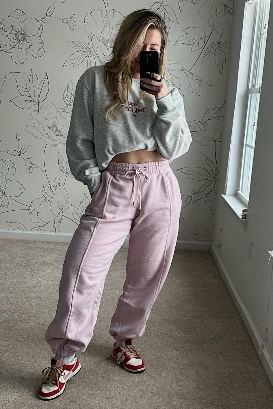 Valentines Day outfit idea, free people joggers, Nike dunks, pink and red dunks 

#LTKFindsUnder50 #LTKActive #LTKFitness