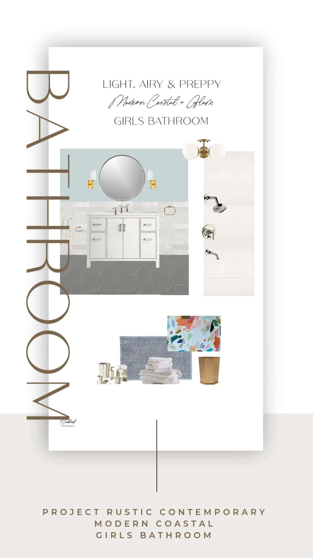 This Modern Coastal Girls Bathroom is a breath of salty sea air—elevated, timeless, and still totally fun. We paired classic white and soft blue with playful curves and brass details for a space that grows with her. ✨

#coastalbathroom #girlsbathroomdecor #brassfixtures #bathroomdesigninspo
 

 #LTKHome #LTKFindsUnder50 #LTKFindsUnder100