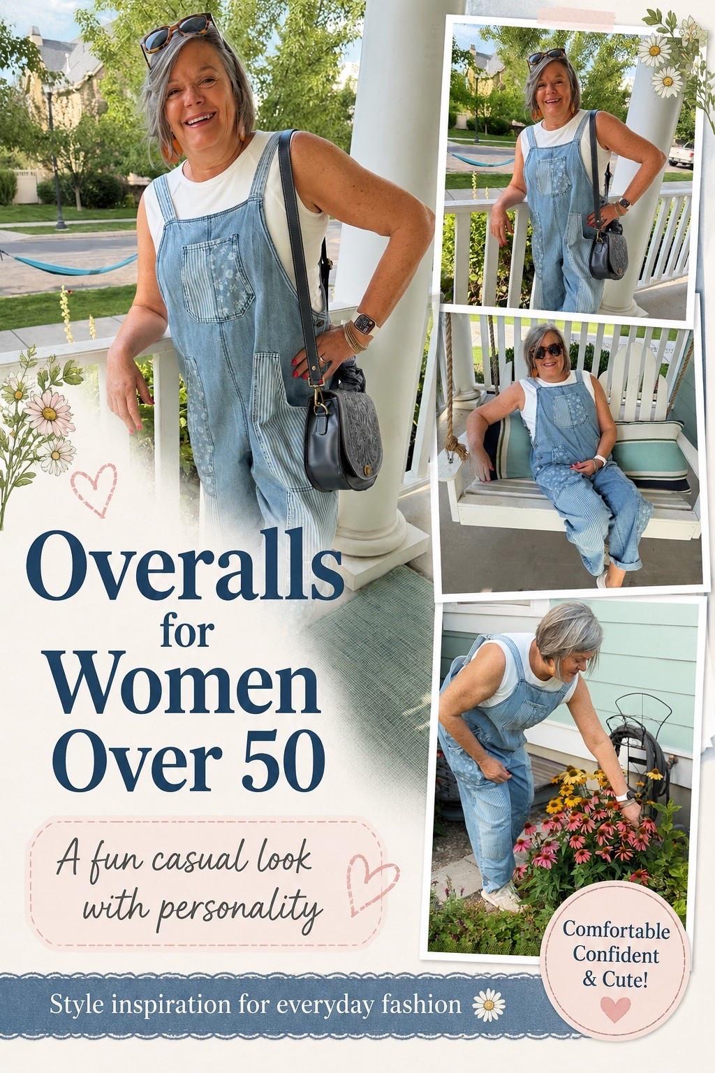 Overalls for women over 50? YES please! Super comfy perfect for relaxing at home, in the garden, running errands, going to lunch with the gals, you name it these are the cutest overalls ever! I love to wear them with a tank top for a chic vibe or long sleeve shirt for fall. Add a western looking leather crossbody bag and you are ready for the day. @Coldwater Creek early fall clothes hit the mark for us gals over 50!  #coldwatercreek #ad

#LTKootd #LTKMidsize